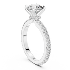 Round Solitaire Pavé Band Ring