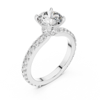 Round Solitaire Pavé Band Ring