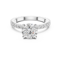 Round Solitaire Pavé Band Ring
