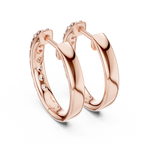 Roy Diamond rose gold huggie hoop earrings back view showing smooth finish and secure hinge closure