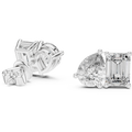 Pear & Emerald Cut Diamond Stud Earrings