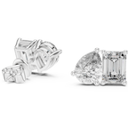 Pear & Emerald Cut Diamond Stud Earrings