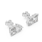 Pear & Emerald Cut Diamond Stud Earrings
