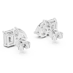 Pear & Emerald Cut Diamond Stud Earrings