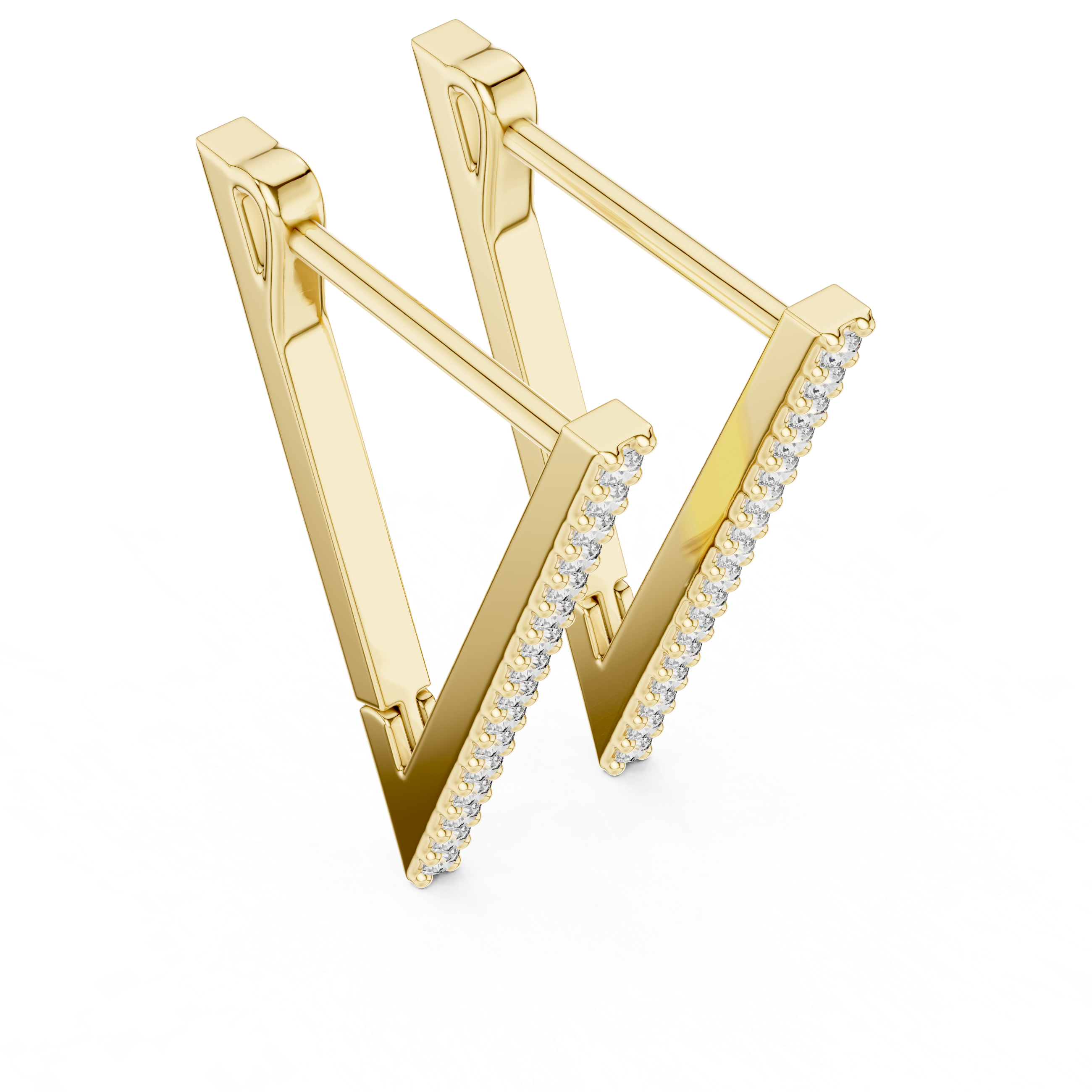 Triangle Drop Diamond Earrings