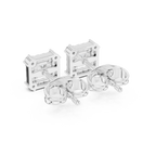 Roy Diamond lab grown diamond princess halo earrings back view featuring polished white gold and secure screw back design