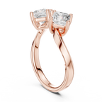 Princess Cut Toi et Moi Diamond Ring