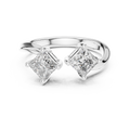 Princess Cut Toi et Moi Diamond Ring