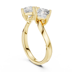 Princess Cut Toi et Moi Diamond Ring