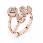 Toi et Moi Halo 3 Lab Grown Diamond Ring