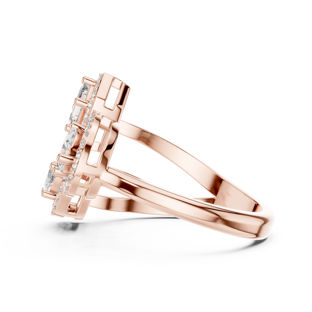 Toi et Moi Halo 3 Lab Grown Diamond Ring