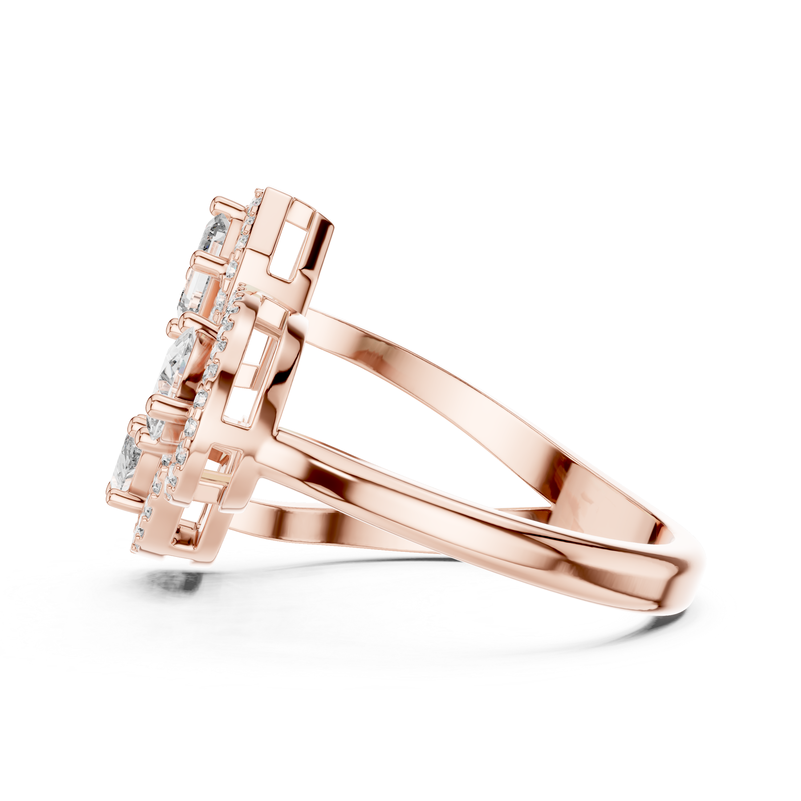 Toi et Moi Halo 3 Lab Grown Diamond Ring