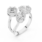 Toi et Moi Halo 3 Lab Grown Diamond Ring