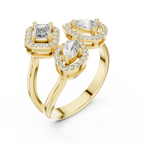 Toi et Moi Halo 3 Lab Grown Diamond Ring