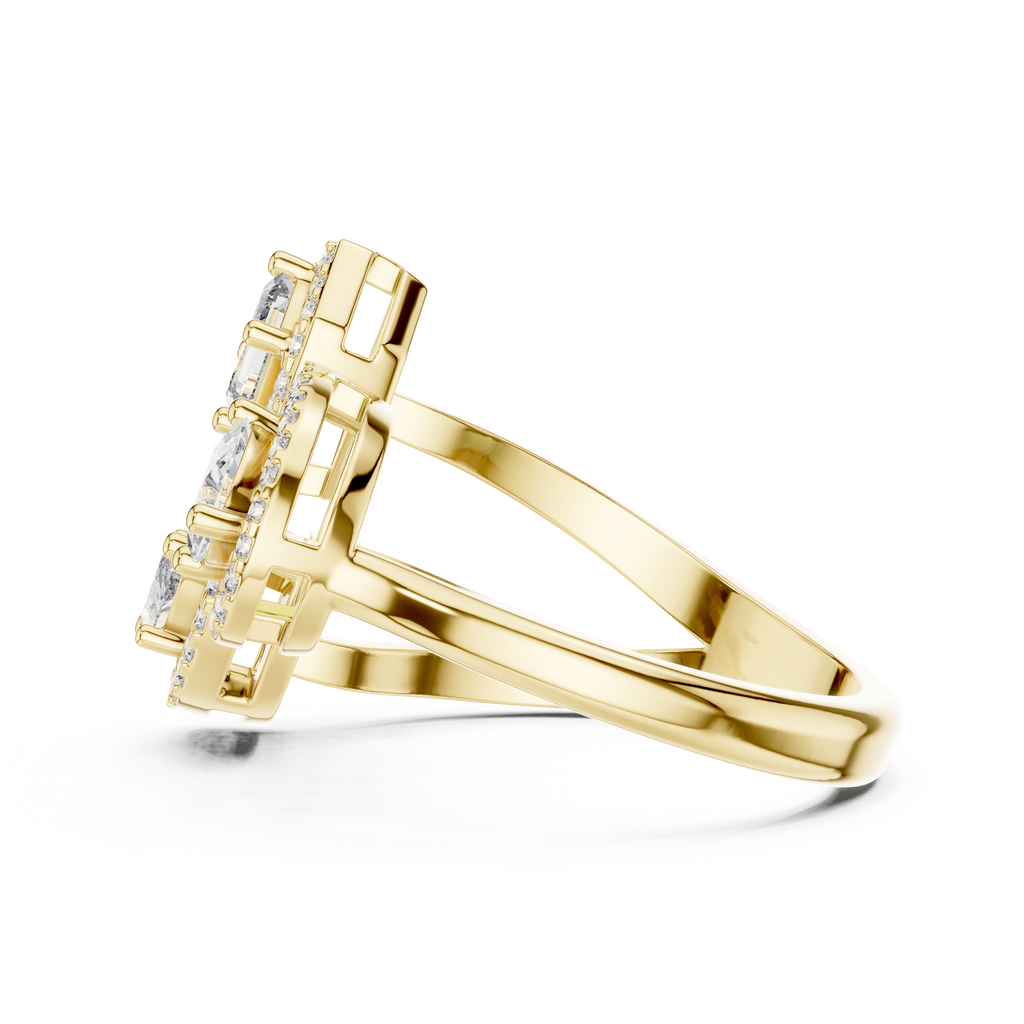 Toi et Moi Halo 3 Lab Grown Diamond Ring