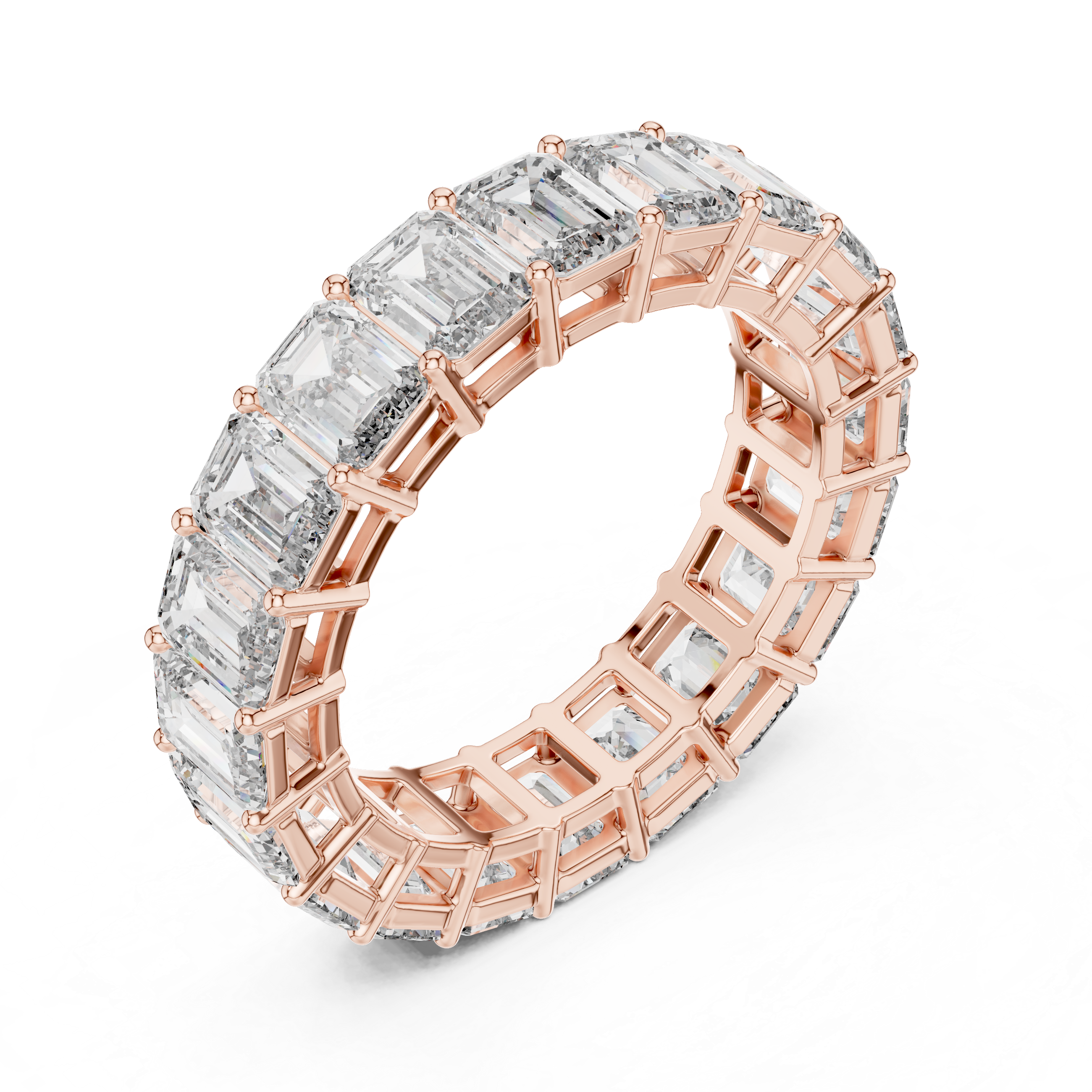 Emerald Cut Diamond Full Eternity Band