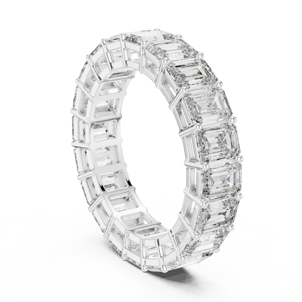 Emerald Cut Diamond Full Eternity Band