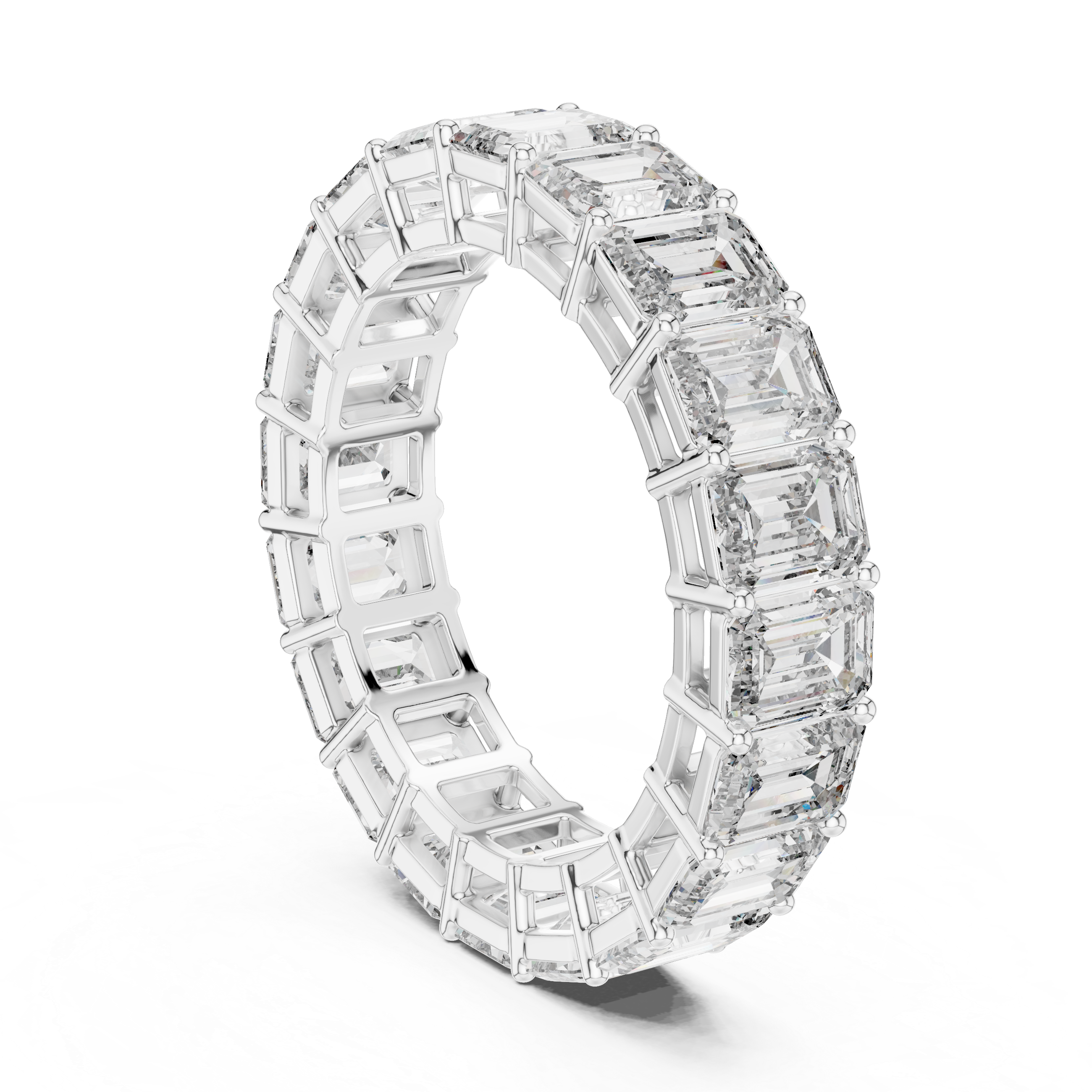 Emerald Cut Diamond Full Eternity Band