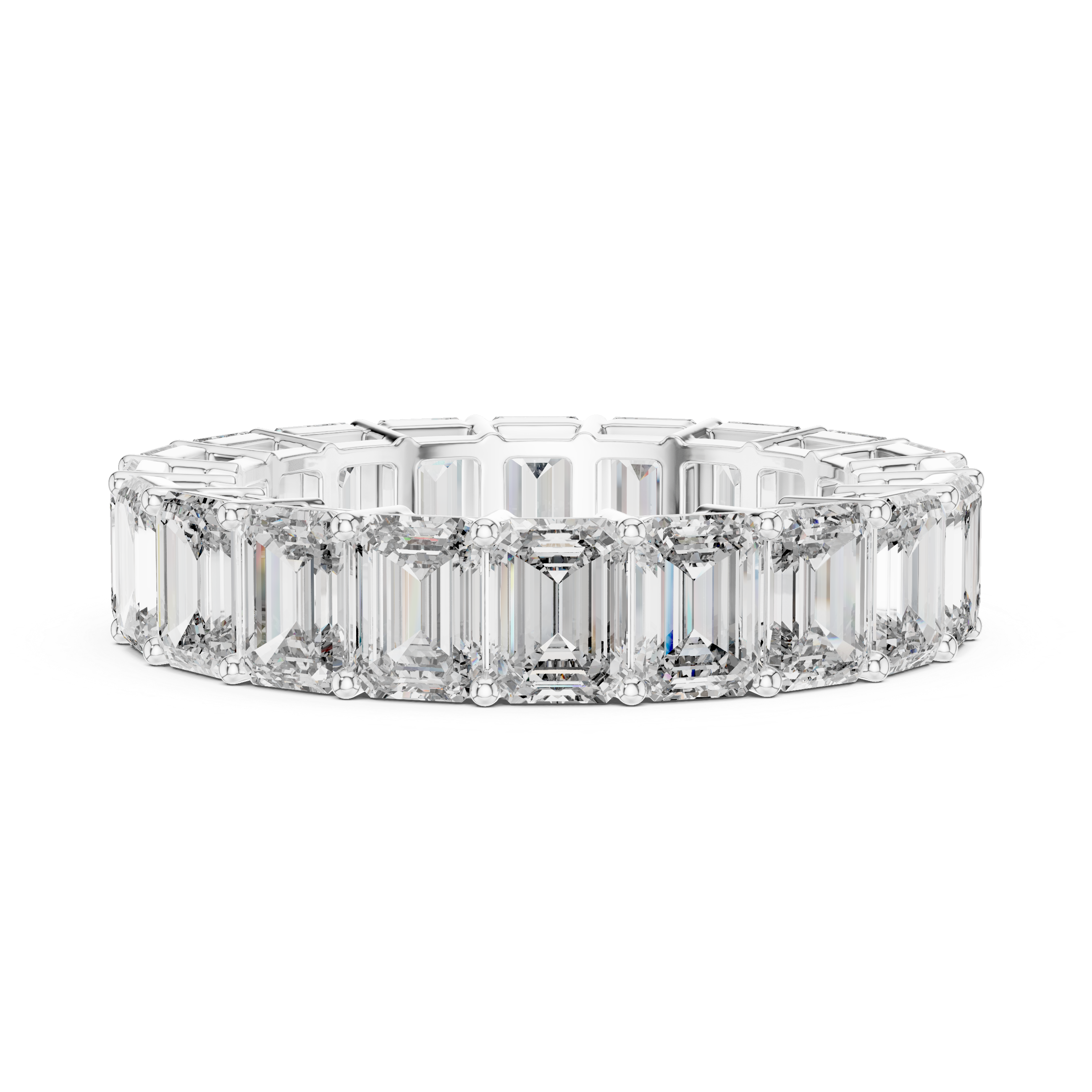 Emerald Cut Diamond Full Eternity Band