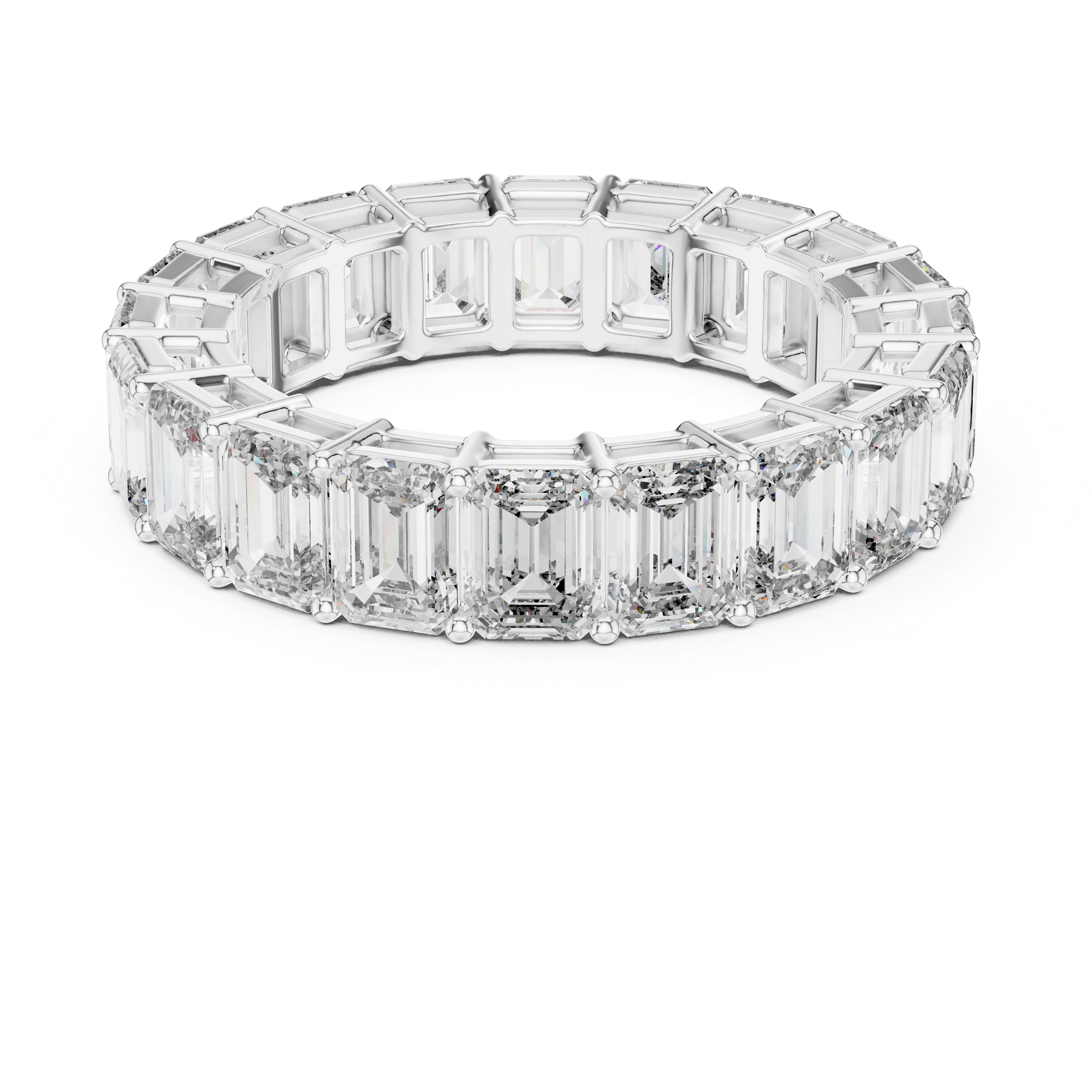 Emerald Cut Diamond Full Eternity Band