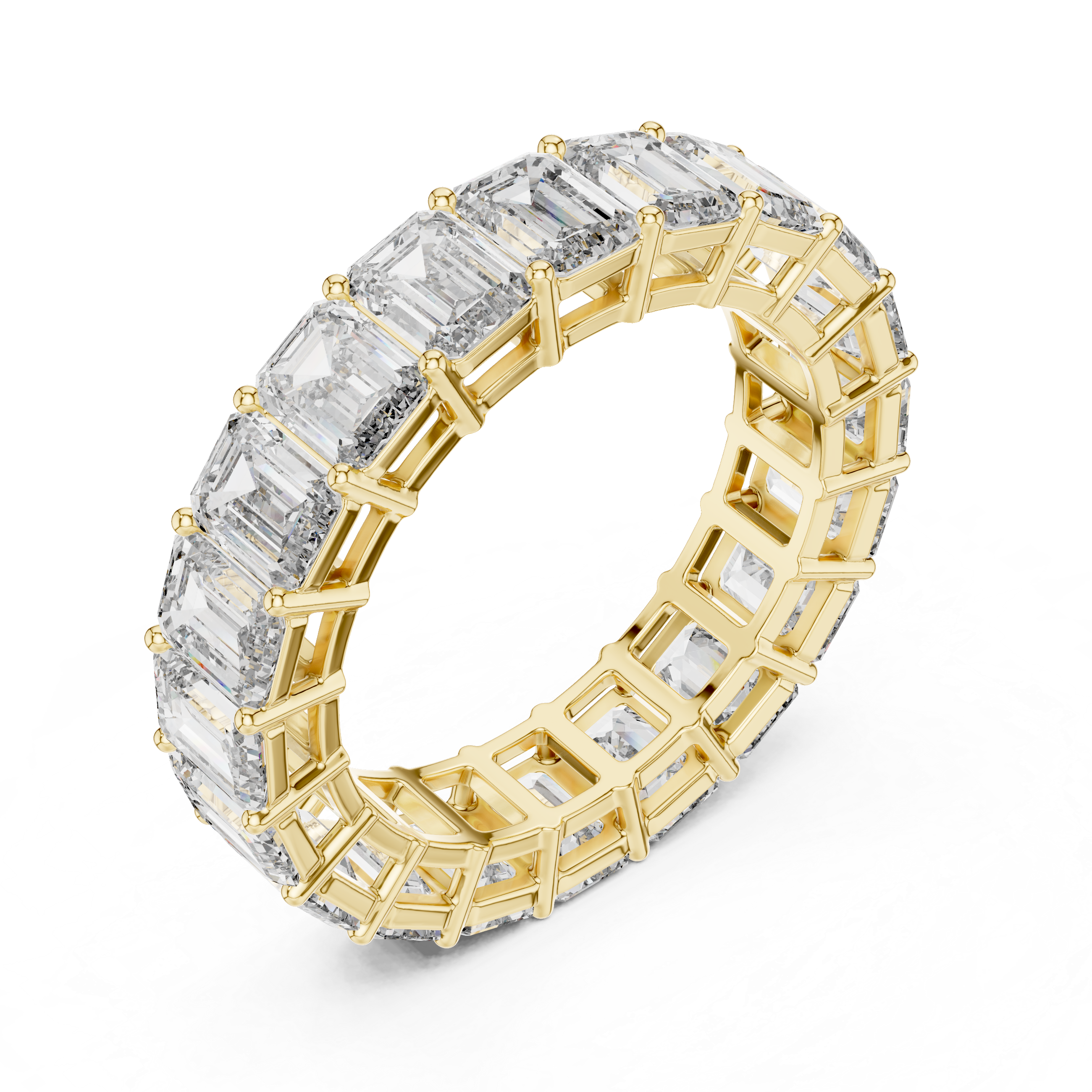 Emerald Cut Diamond Full Eternity Band