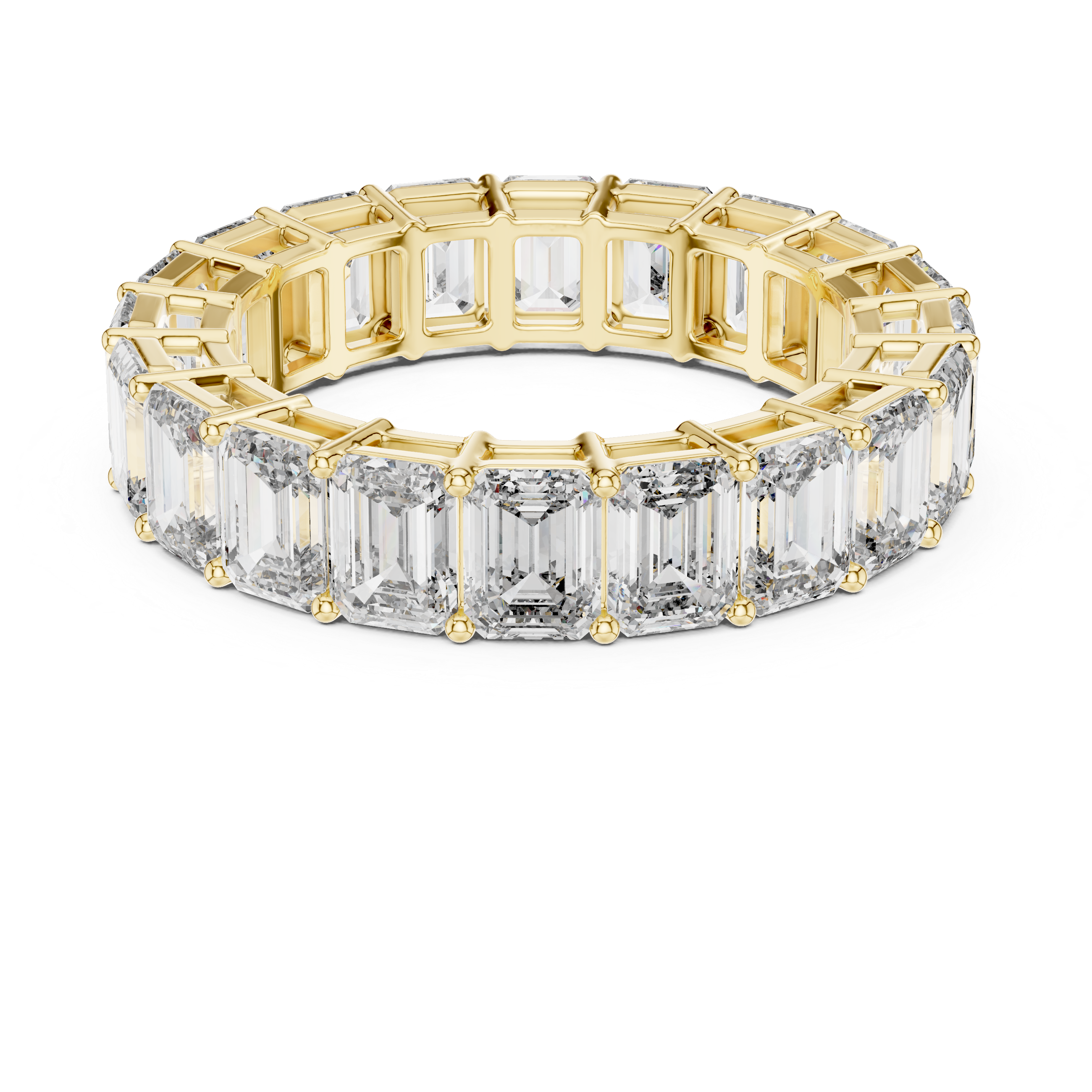 Emerald Cut Diamond Full Eternity Band
