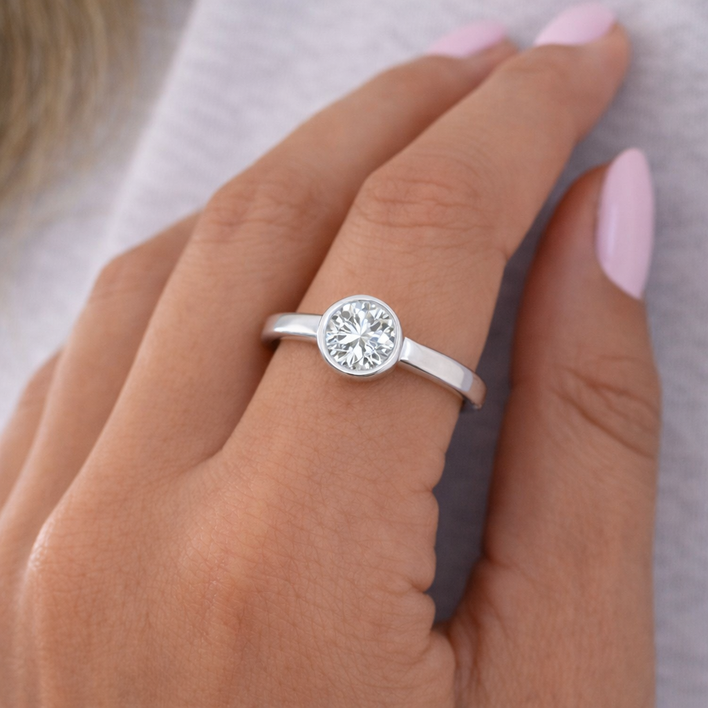 Classic Bezel Solitaire Diamond Ring