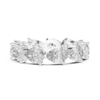 Roy Diamond white gold pear cut eternity band ring front close angle highlighting diamond brilliance and premium finish