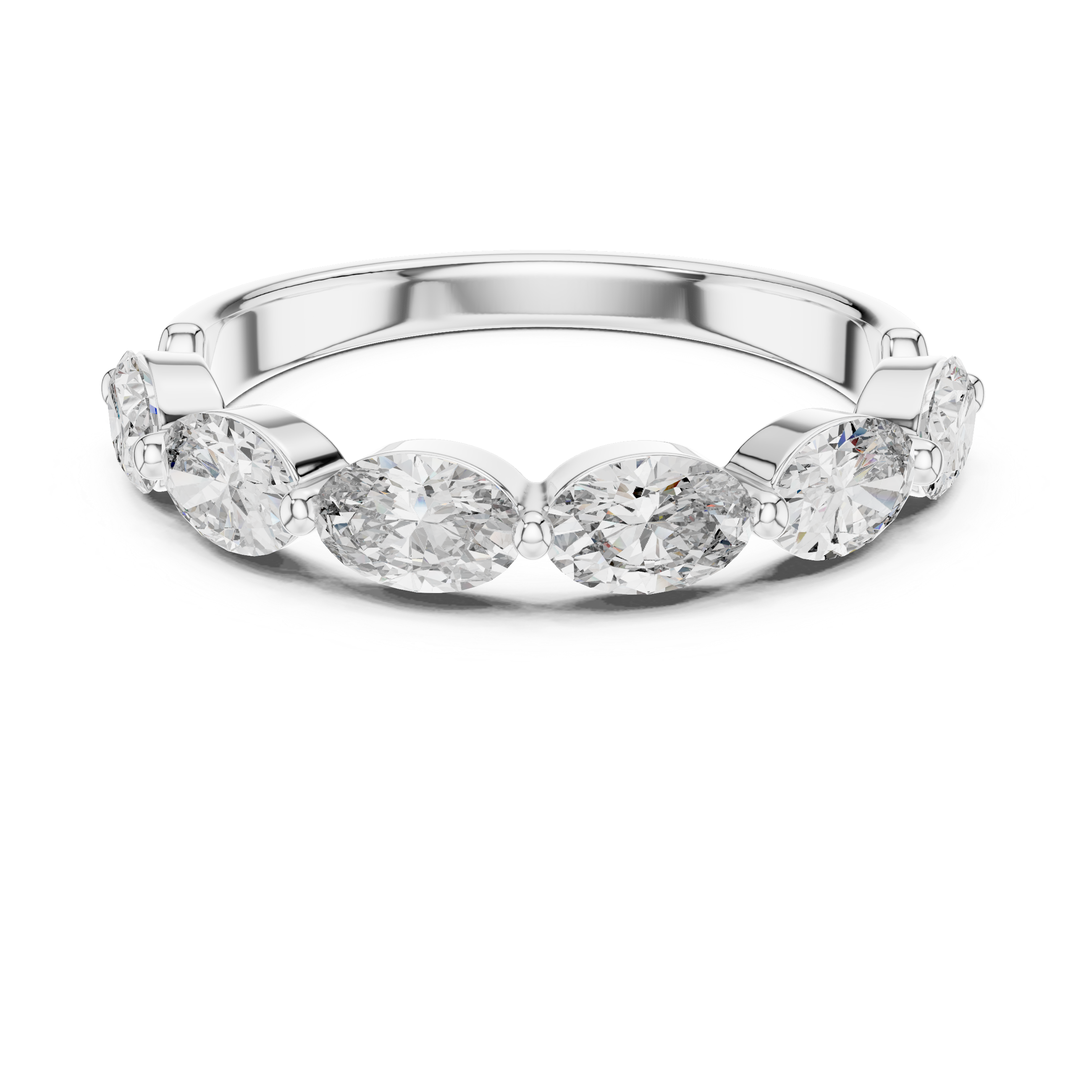Oval Lab Grown Diamond Half Eternity Band