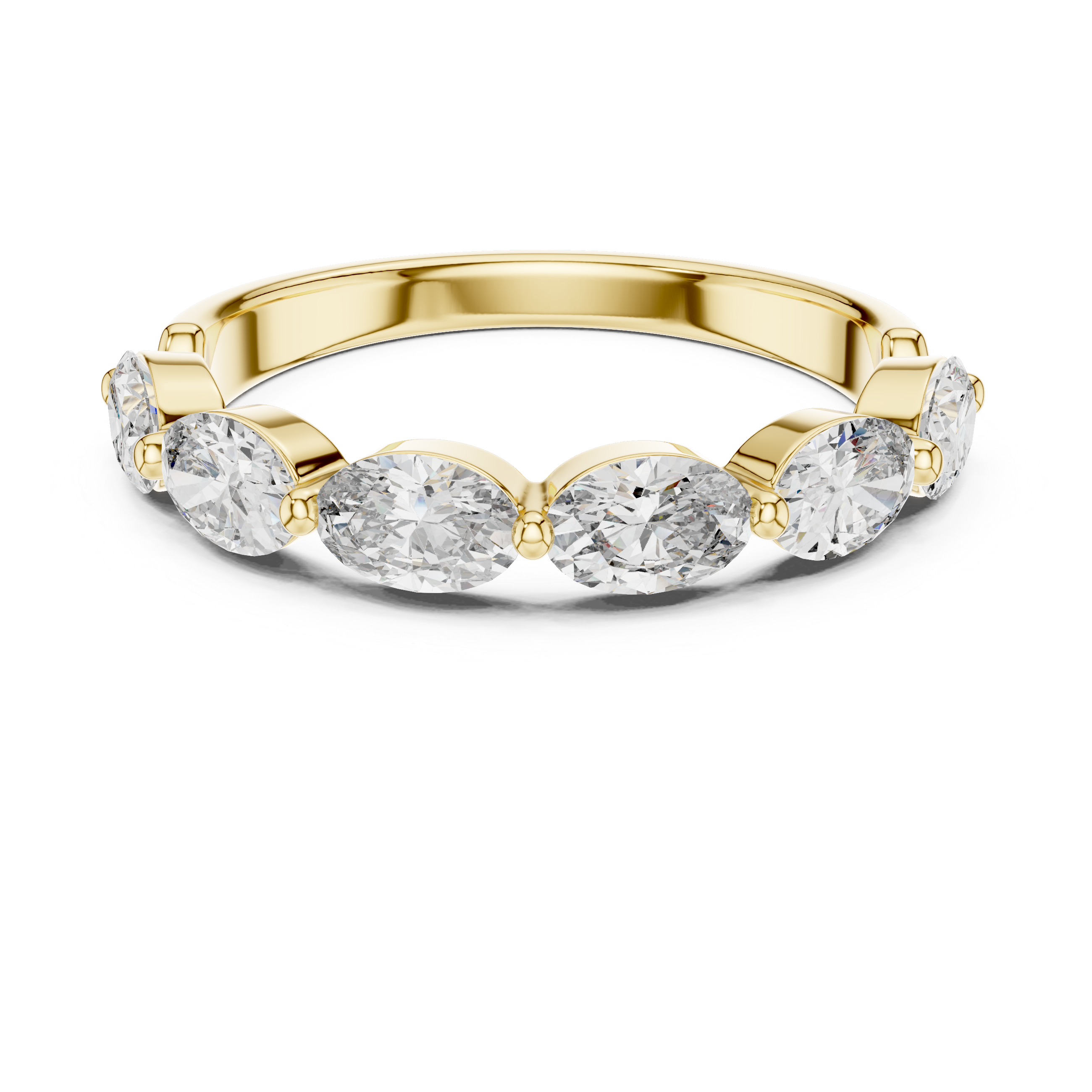 Oval Lab Grown Diamond Half Eternity Band
