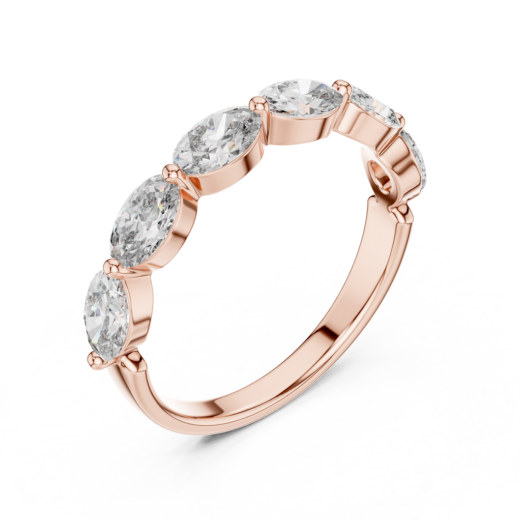 Oval Lab Grown Diamond Half Eternity Band