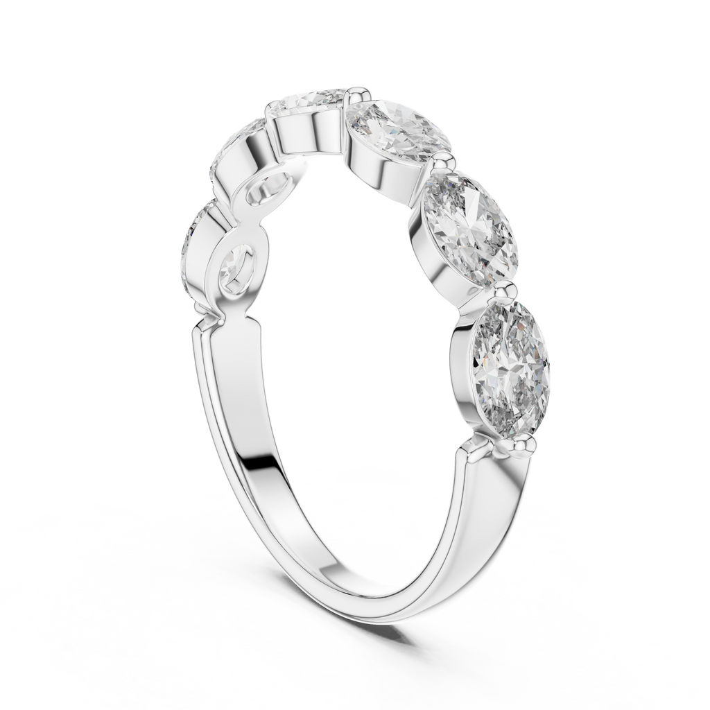 Oval Lab Grown Diamond Half Eternity Band