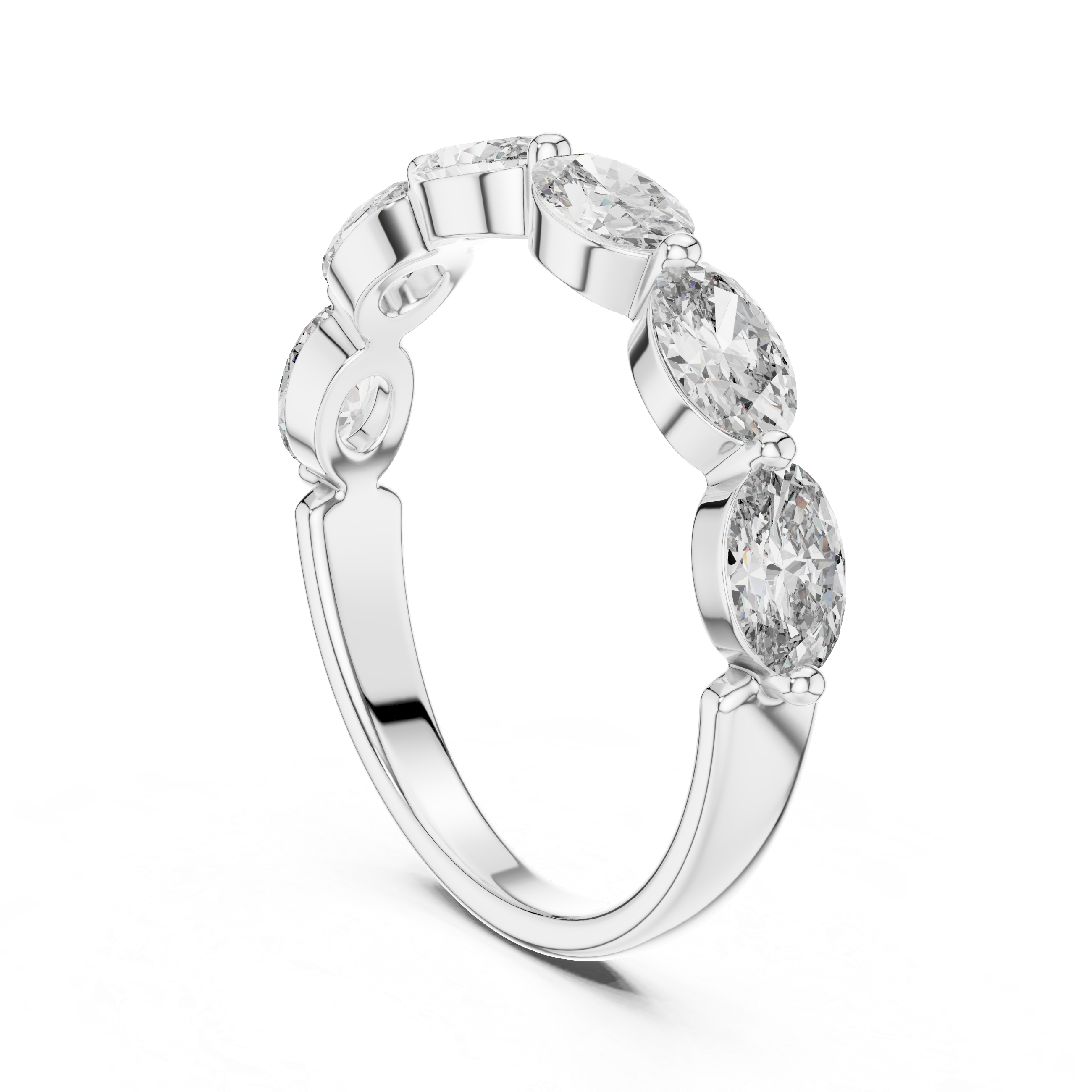 Oval Lab Grown Diamond Half Eternity Band
