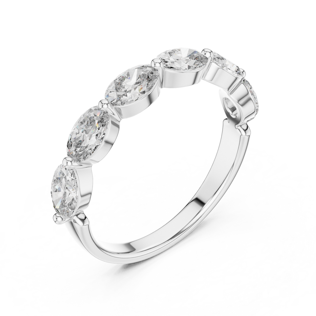 Oval Lab Grown Diamond Half Eternity Band