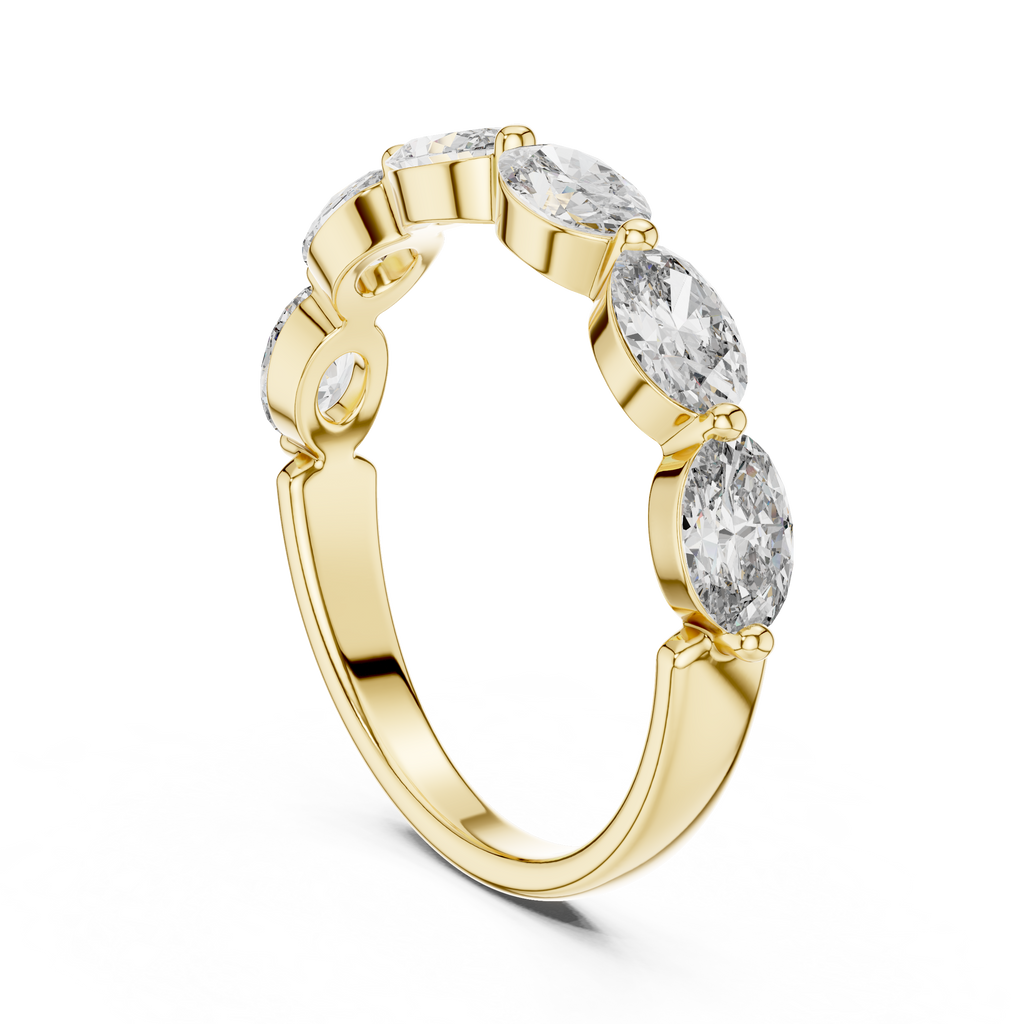 Oval Lab Grown Diamond Half Eternity Band