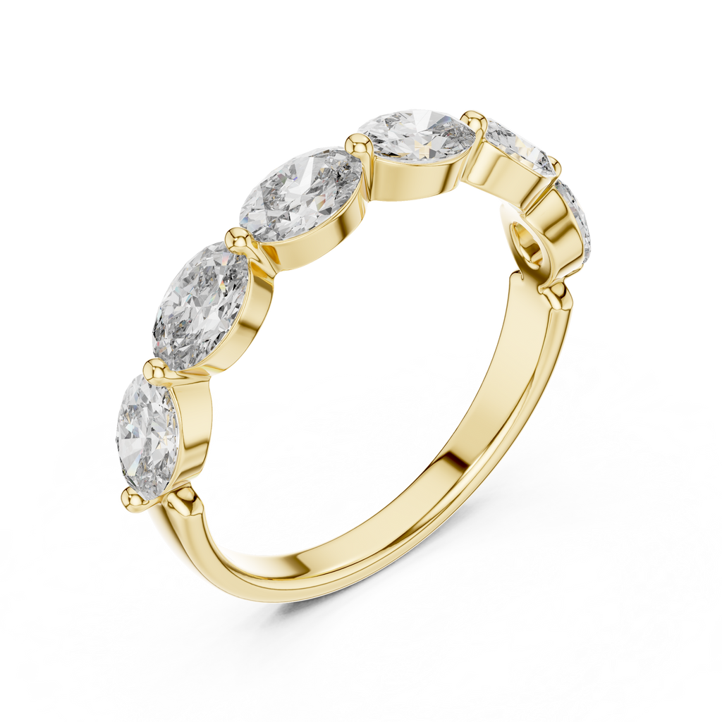 Oval Lab Grown Diamond Half Eternity Band
