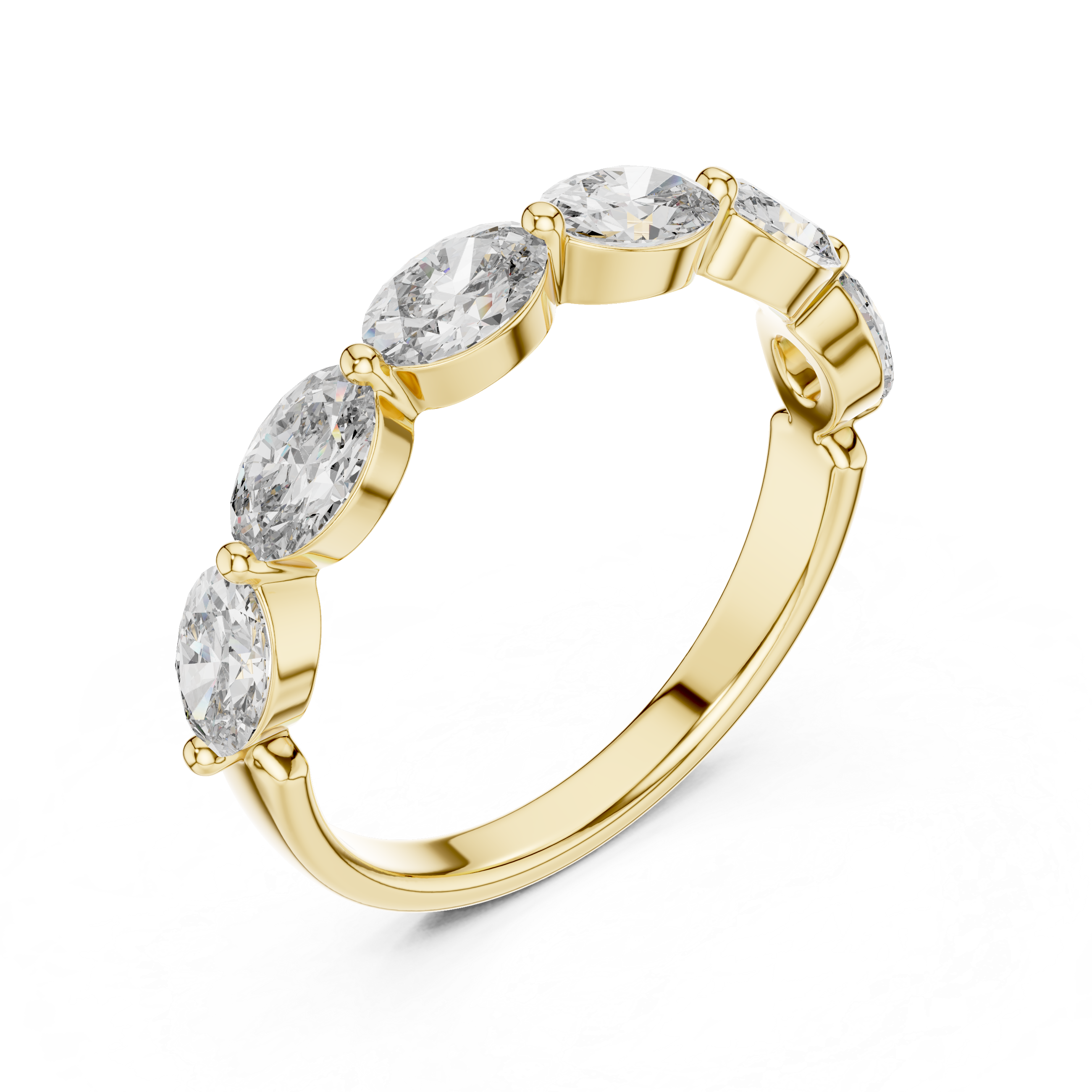 Oval Lab Grown Diamond Half Eternity Band