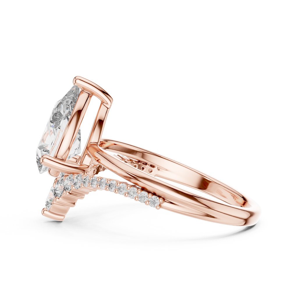 Pear Diamond Split Shank Ring