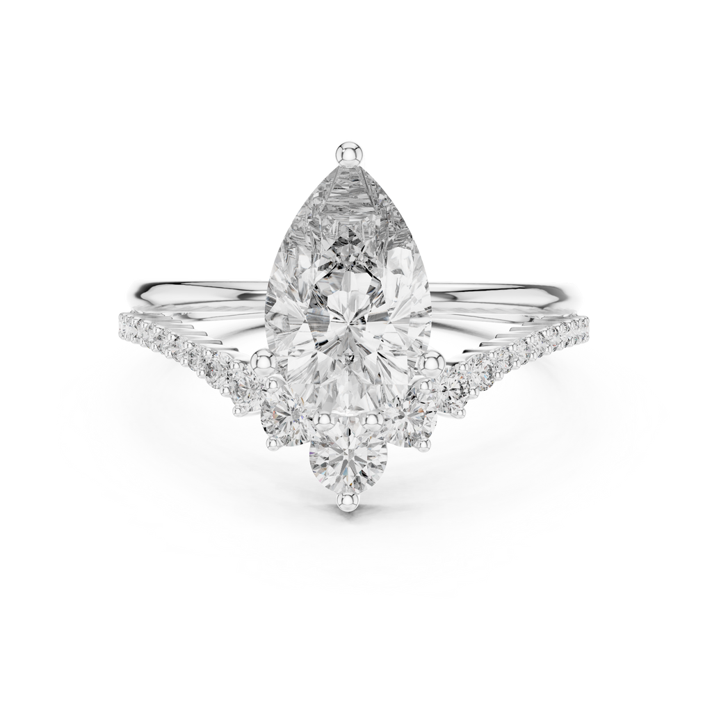 Pear Diamond Split Shank Ring