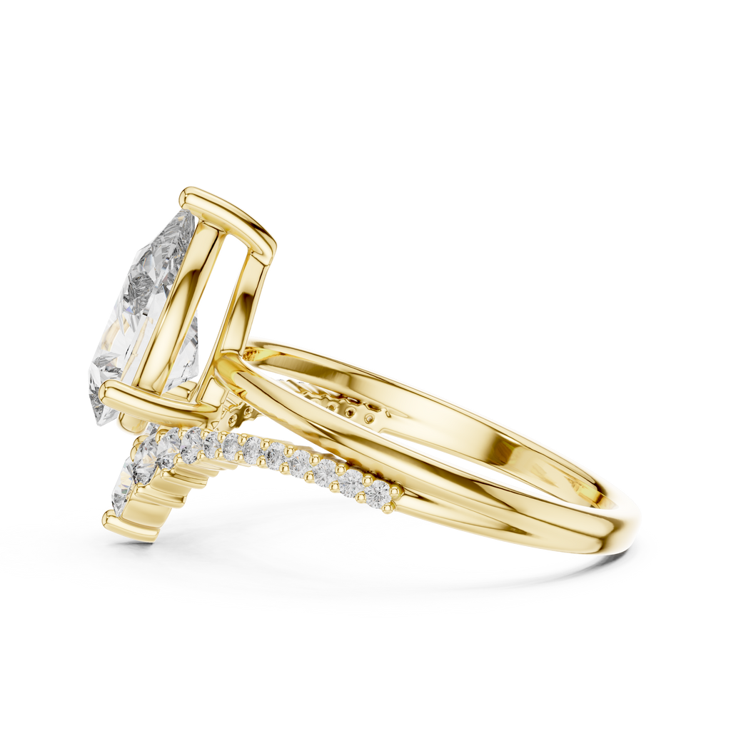 Pear Diamond Split Shank Ring