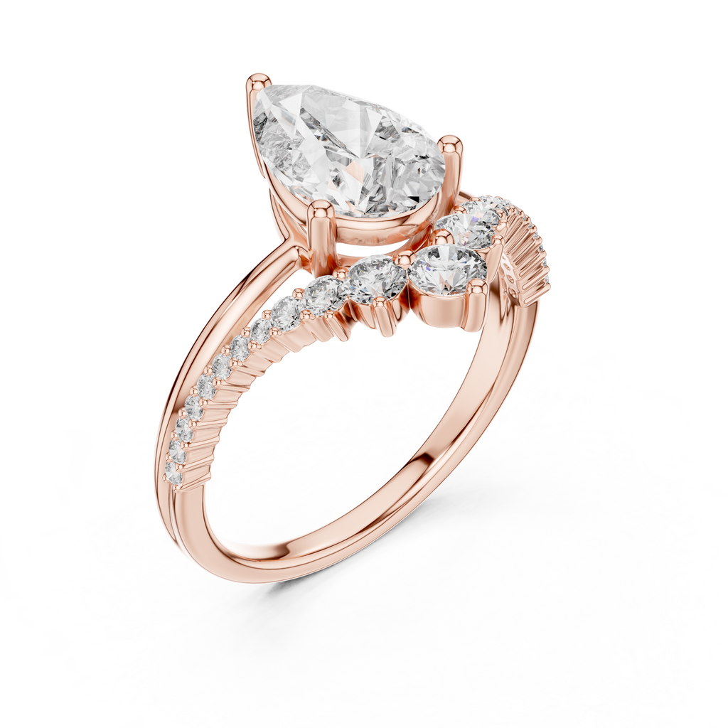 Pear Diamond Split Shank Ring
