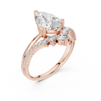 Pear Diamond Split Shank Ring
