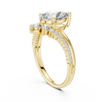 Pear Diamond Split Shank Ring