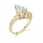 Pear Diamond Split Shank Ring