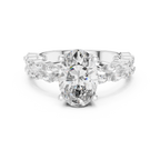 Oval Cut Diamond Marquise Split Shank Engagement Ring