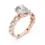 Oval Cut Diamond Marquise Split Shank Engagement Ring