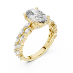 Oval Cut Diamond Marquise Split Shank Engagement Ring