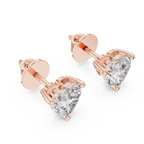 Heart Shape Diamond Stud Earrings