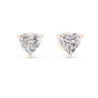 Heart Shape Diamond Stud Earrings