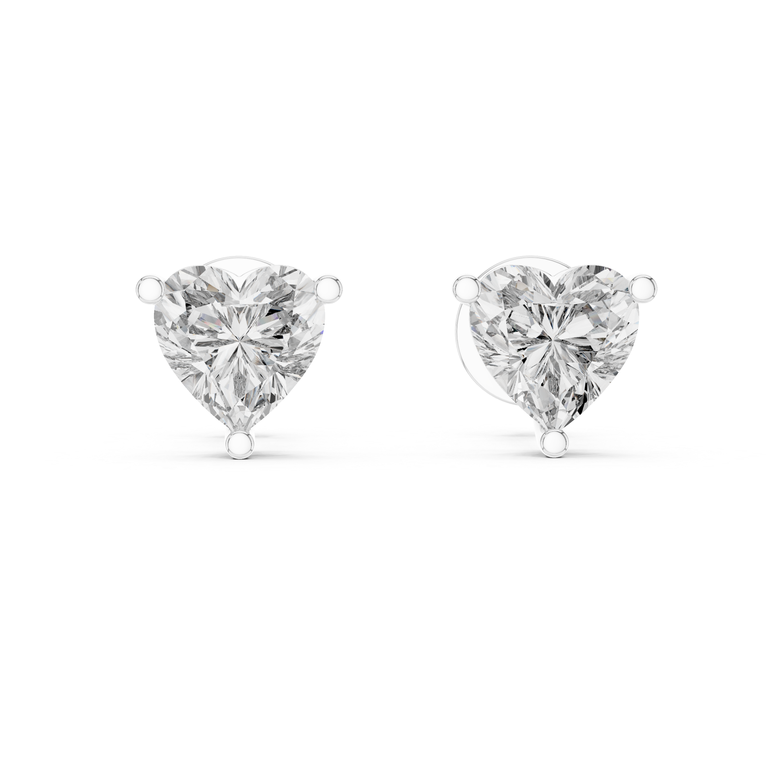 Heart Shape Diamond Stud Earrings